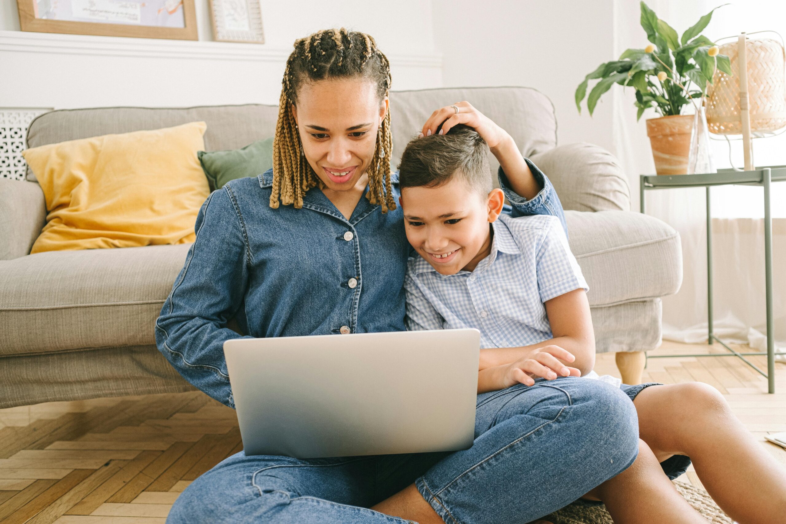Parent helping child focus and study naturally with calm environment
